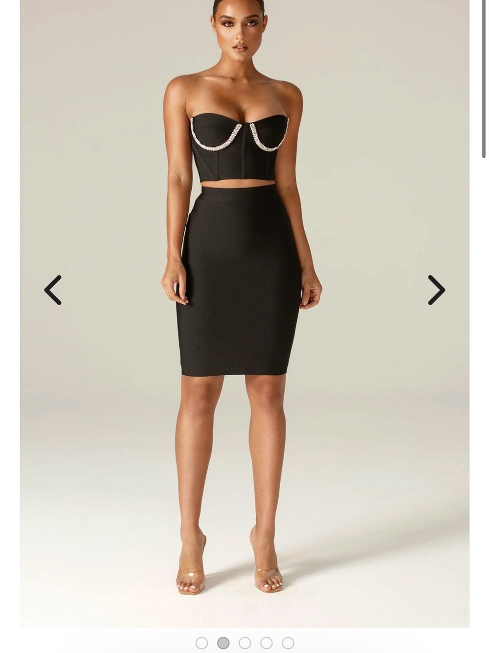 Aliava Stella Black Rhinestone Cutout Crop Top NWOT (SMALL)
